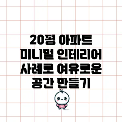 20평 아파트 미니멀 인테리어 사례로 여유로운 공간 만들기