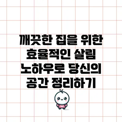 깨끗한 집을 위한 효율적인 살림 노하우로 당신의 공간 정리하기