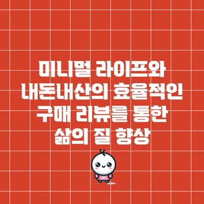 미니멀 라이프와 내돈내산의 효율적인 구매 리뷰를 통한 삶의 질 향상