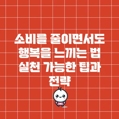 소비를 줄이면서도 행복을 느끼는 법: 실천 가능한 팁과 전략