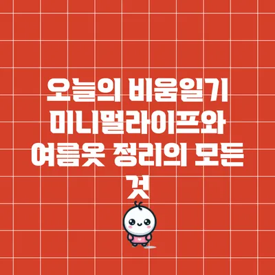 오늘의 비움일기: 미니멀라이프와 여름옷 정리의 모든 것