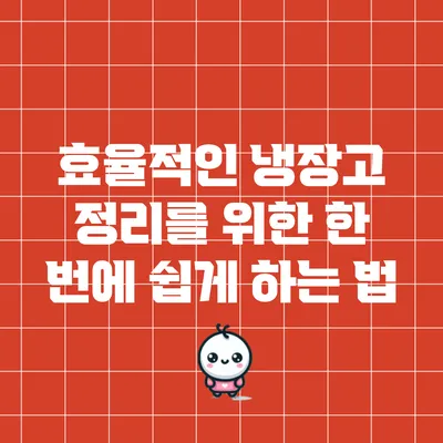 효율적인 냉장고 정리를 위한 한 번에 쉽게 하는 법