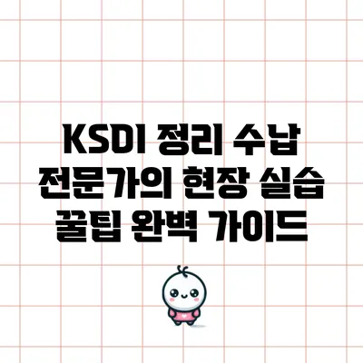 KSDI 정리 수납 전문가의 현장 실습 꿀팁 완벽 가이드