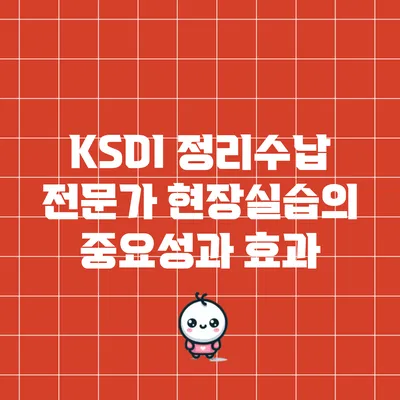 KSDI 정리수납 전문가 현장실습의 중요성과 효과