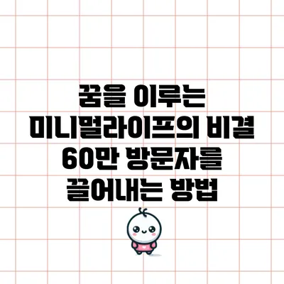 꿈을 이루는 미니멀라이프의 비결: 60만 방문자를 끌어내는 방법