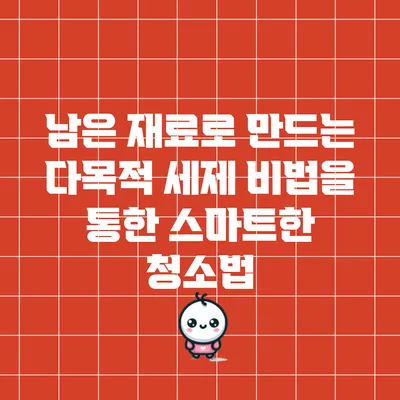 남은 재료로 만드는 다목적 세제 비법을 통한 스마트한 청소법