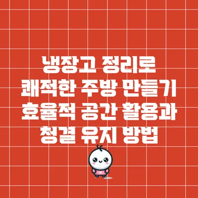 냉장고 정리로 쾌적한 주방 만들기: 효율적 공간 활용과 청결 유지 방법