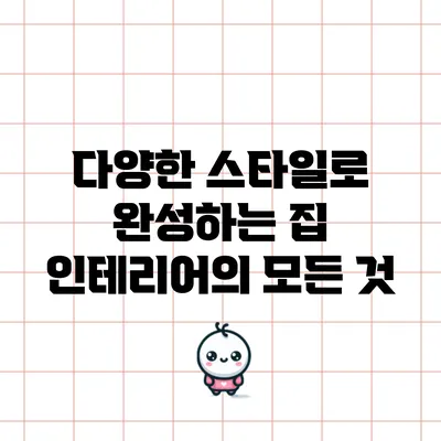 다양한 스타일로 완성하는 집 인테리어의 모든 것