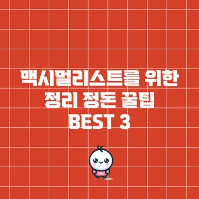 맥시멀리스트를 위한 정리 정돈 꿀팁 BEST 3