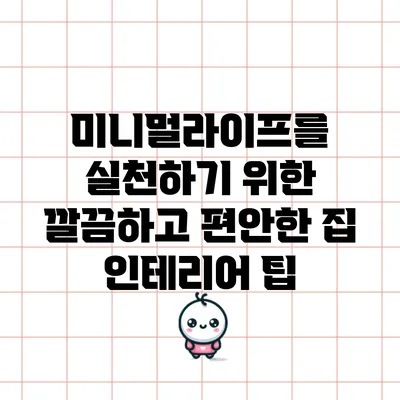 미니멀라이프를 실천하기 위한 깔끔하고 편안한 집 인테리어 팁