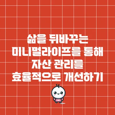 삶을 뒤바꾸는 미니멀라이프를 통해 자산 관리를 효율적으로 개선하기