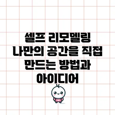 셀프 리모델링: 나만의 공간을 직접 만드는 방법과 아이디어