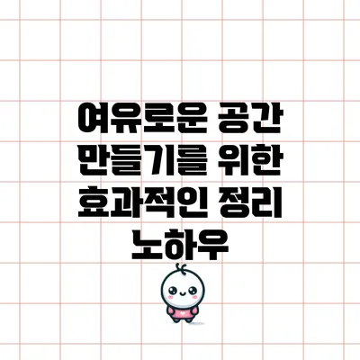 여유로운 공간 만들기를 위한 효과적인 정리 노하우