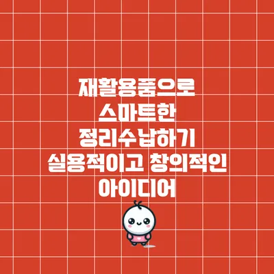 재활용품으로 스마트한 정리수납하기: 실용적이고 창의적인 아이디어