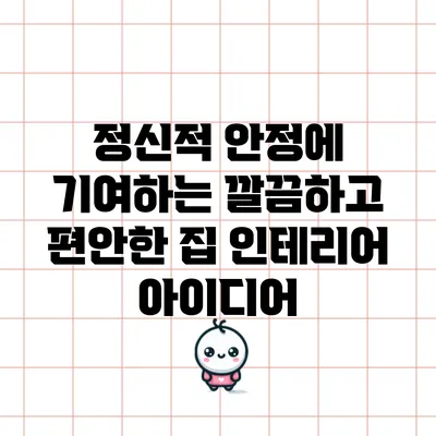 정신적 안정에 기여하는 깔끔하고 편안한 집 인테리어 아이디어