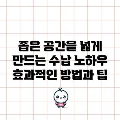 좁은 공간을 넓게 만드는 수납 노하우: 효과적인 방법과 팁