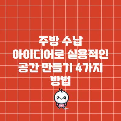 주방 수납 아이디어로 실용적인 공간 만들기: 4가지 방법