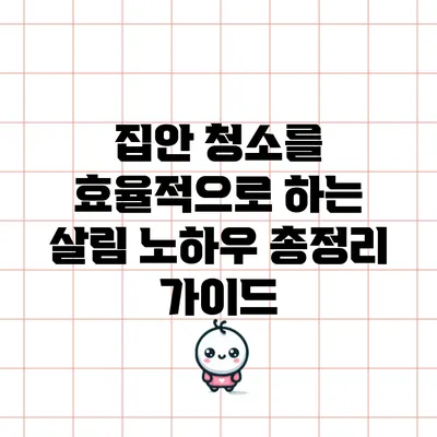 집안 청소를 효율적으로 하는 살림 노하우 총정리 가이드