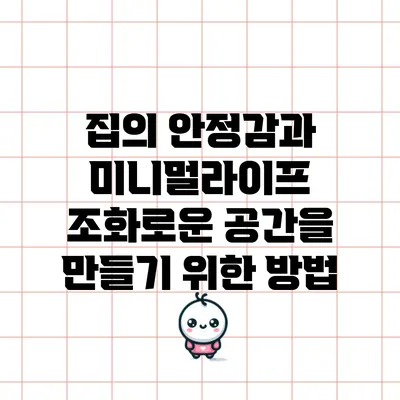 집의 안정감과 미니멀라이프: 조화로운 공간을 만들기 위한 방법