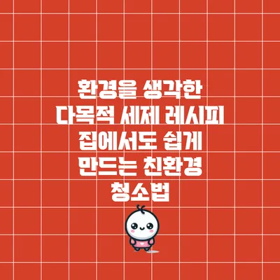 환경을 생각한 다목적 세제 레시피: 집에서도 쉽게 만드는 친환경 청소법