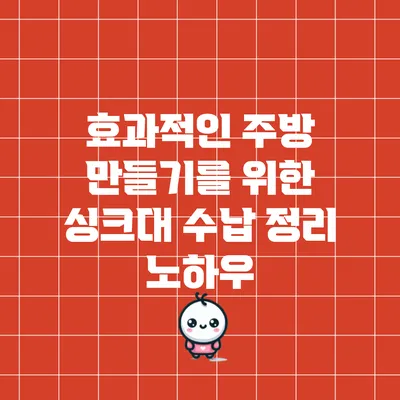 효과적인 주방 만들기를 위한 싱크대 수납 정리 노하우