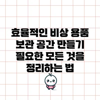 효율적인 비상 용품 보관 공간 만들기: 필요한 모든 것을 정리하는 법