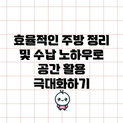 효율적인 주방 정리 및 수납 노하우로 공간 활용 극대화하기