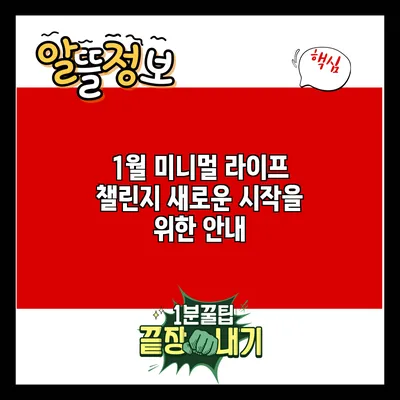 1월 미니멀 라이프 챌린지: 새로운 시작을 위한 안내