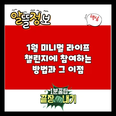 1월 미니멀 라이프 챌린지에 참여하는 방법과 그 이점