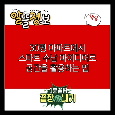 30평 아파트에서 스마트 수납 아이디어로 공간을 활용하는 법