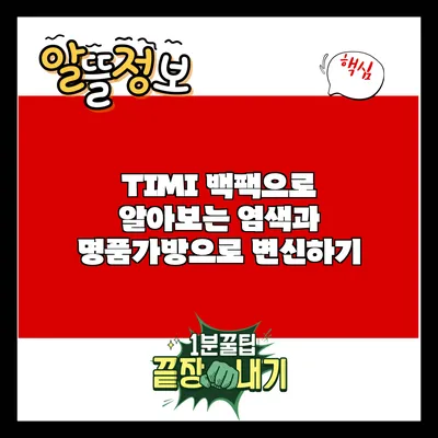 TIMI 백팩으로 알아보는 염색과 명품가방으로 변신하기