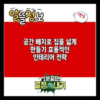 공간 배치로 집을 넓게 만들기: 효율적인 인테리어 전략