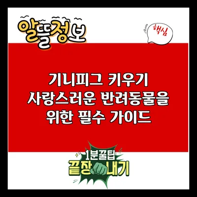 기니피그 키우기: 사랑스러운 반려동물을 위한 필수 가이드