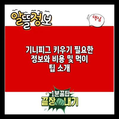 기니피그 키우기: 필요한 정보와 비용 및 먹이 팁 소개