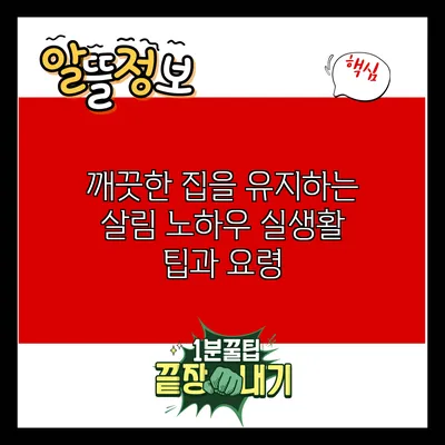 깨끗한 집을 유지하는 살림 노하우: 실생활 팁과 요령