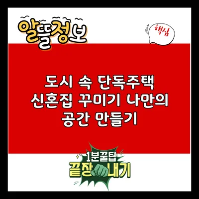 도시 속 단독주택 신혼집 꾸미기: 나만의 공간 만들기