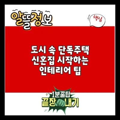 도시 속 단독주택: 신혼집 시작하는 인테리어 팁