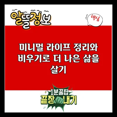 미니멀 라이프: 정리와 비우기로 더 나은 삶을 살기