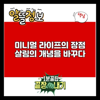 미니멀 라이프의 장점: 살림의 개념을 바꾸다