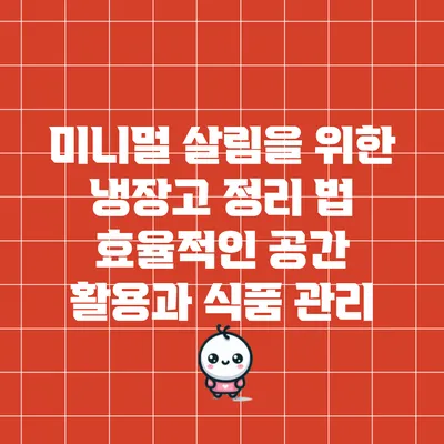 미니멀 살림을 위한 냉장고 정리 법: 효율적인 공간 활용과 식품 관리