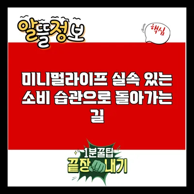 미니멀라이프: 실속 있는 소비 습관으로 돌아가는 길