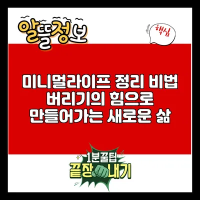 미니멀라이프 정리 비법: 버리기의 힘으로 만들어가는 새로운 삶