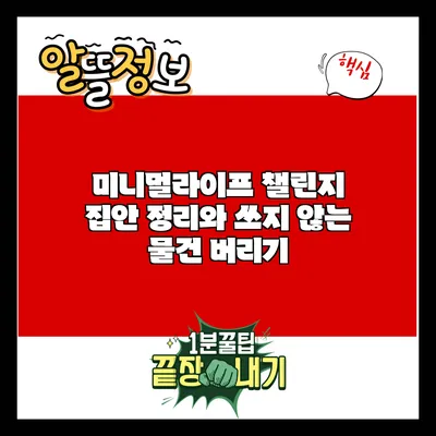 미니멀라이프 챌린지: 집안 정리와 쓰지 않는 물건 버리기