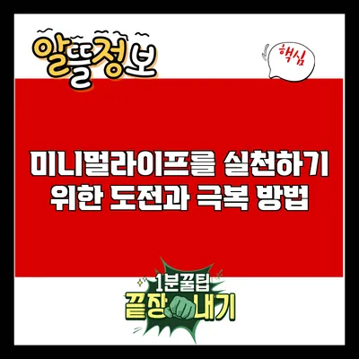 미니멀라이프를 실천하기 위한 도전과 극복 방법