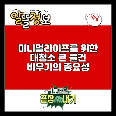 미니멀라이프를 위한 대청소: 큰 물건 비우기의 중요성