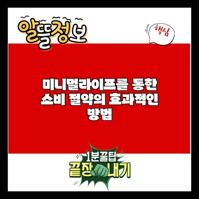 미니멀라이프를 통한 소비 절약의 효과적인 방법