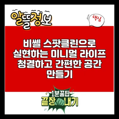 비쎌 스팟클린으로 실현하는 미니멀 라이프: 청결하고 간편한 공간 만들기