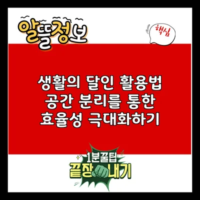 생활의 달인 활용법: 공간 분리를 통한 효율성 극대화하기