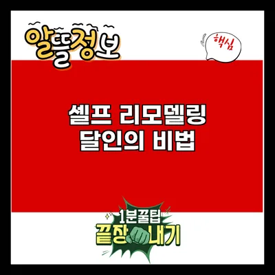 셀프 리모델링 달인의 비법