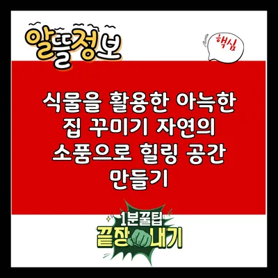 식물을 활용한 아늑한 집 꾸미기: 자연의 소품으로 힐링 공간 만들기